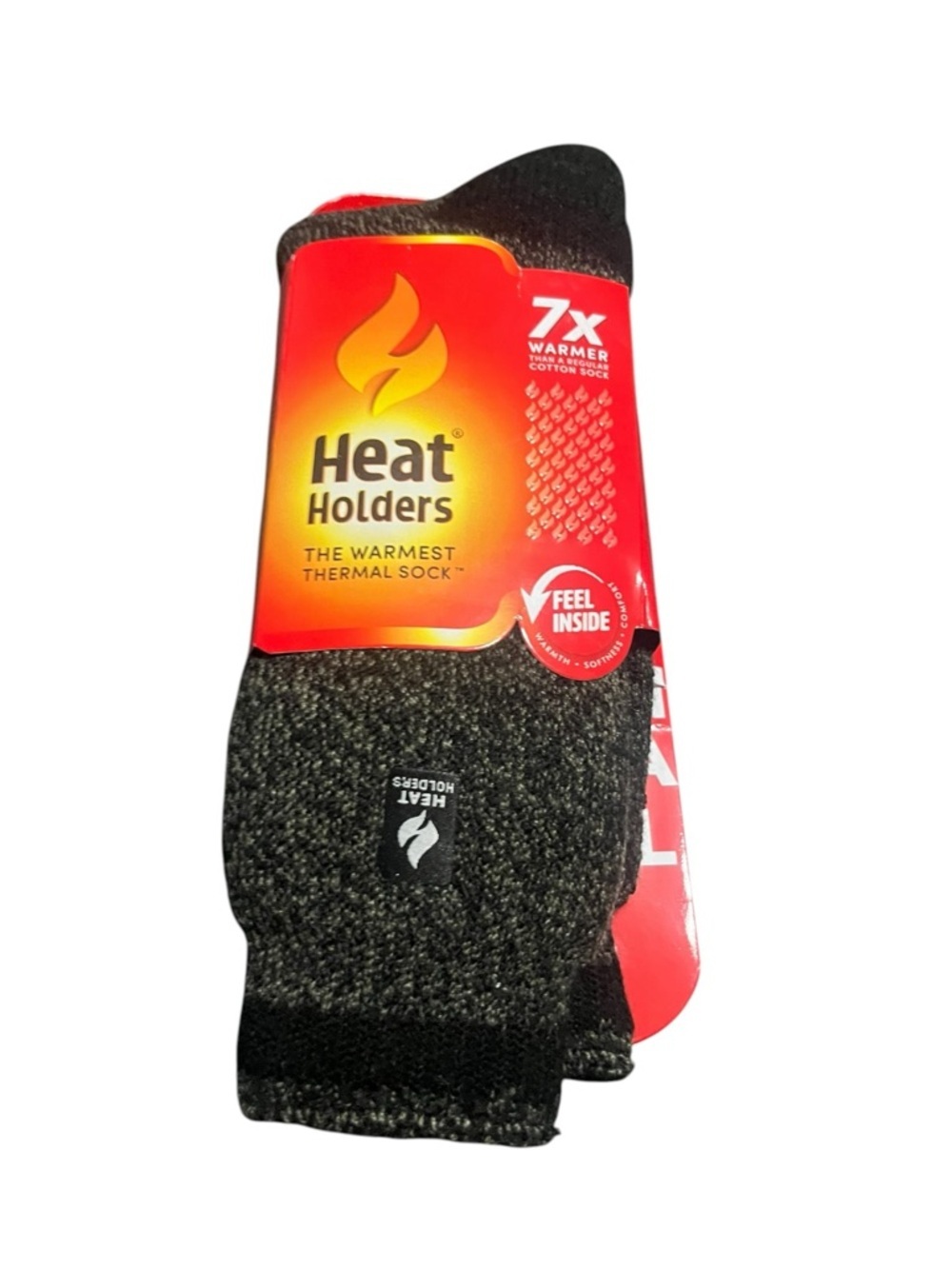 NWT Heat Holder Unisex Thermal Socks - Black/Grey Sz W 8-13 & M 7-12